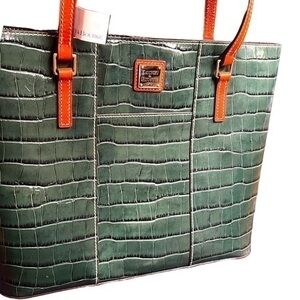 New ▶️ Dooney & Bourke ◀️ Green Croc Embossed Lexington Shopper Tote